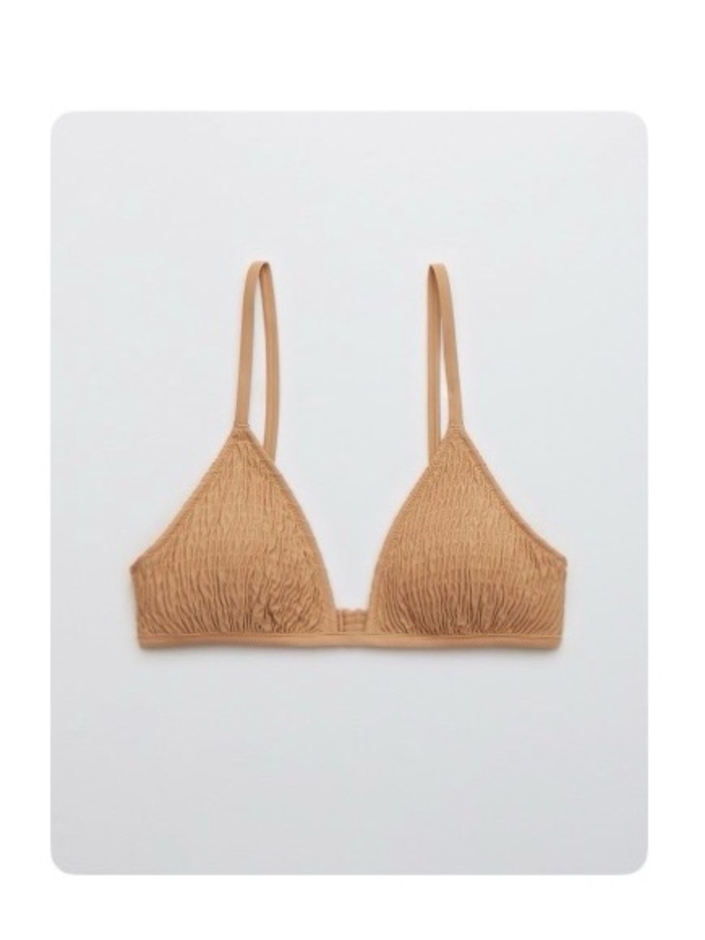 aerie Triangle Bikini Top in Tan